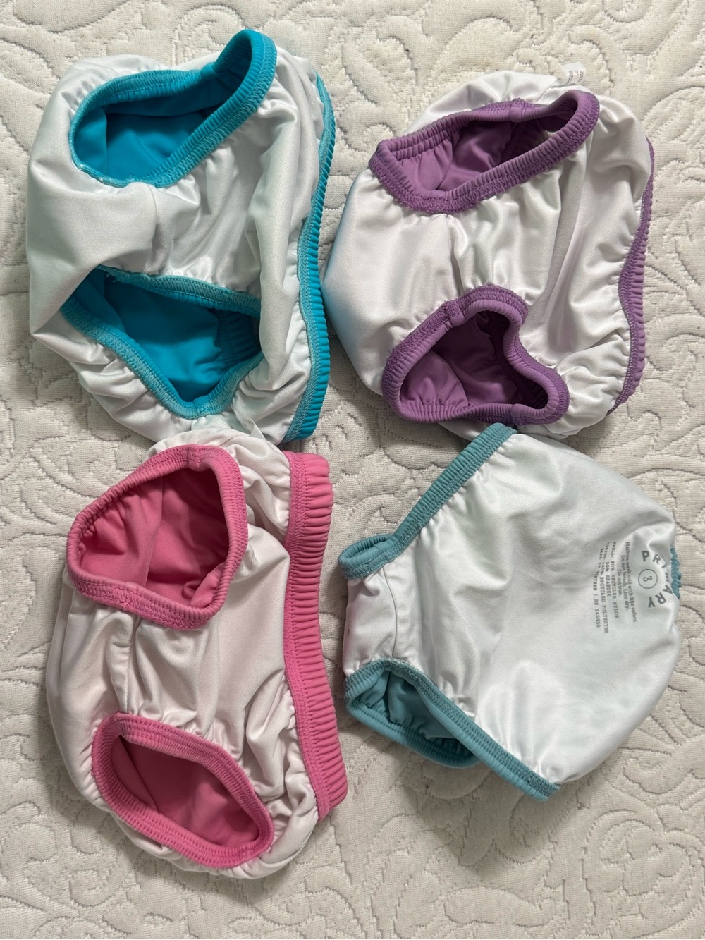 Set of 4 Primary Toddler Swim Diapers in Mist, Purple, Pink, and Blue Size 3 - Picture 4 of 4